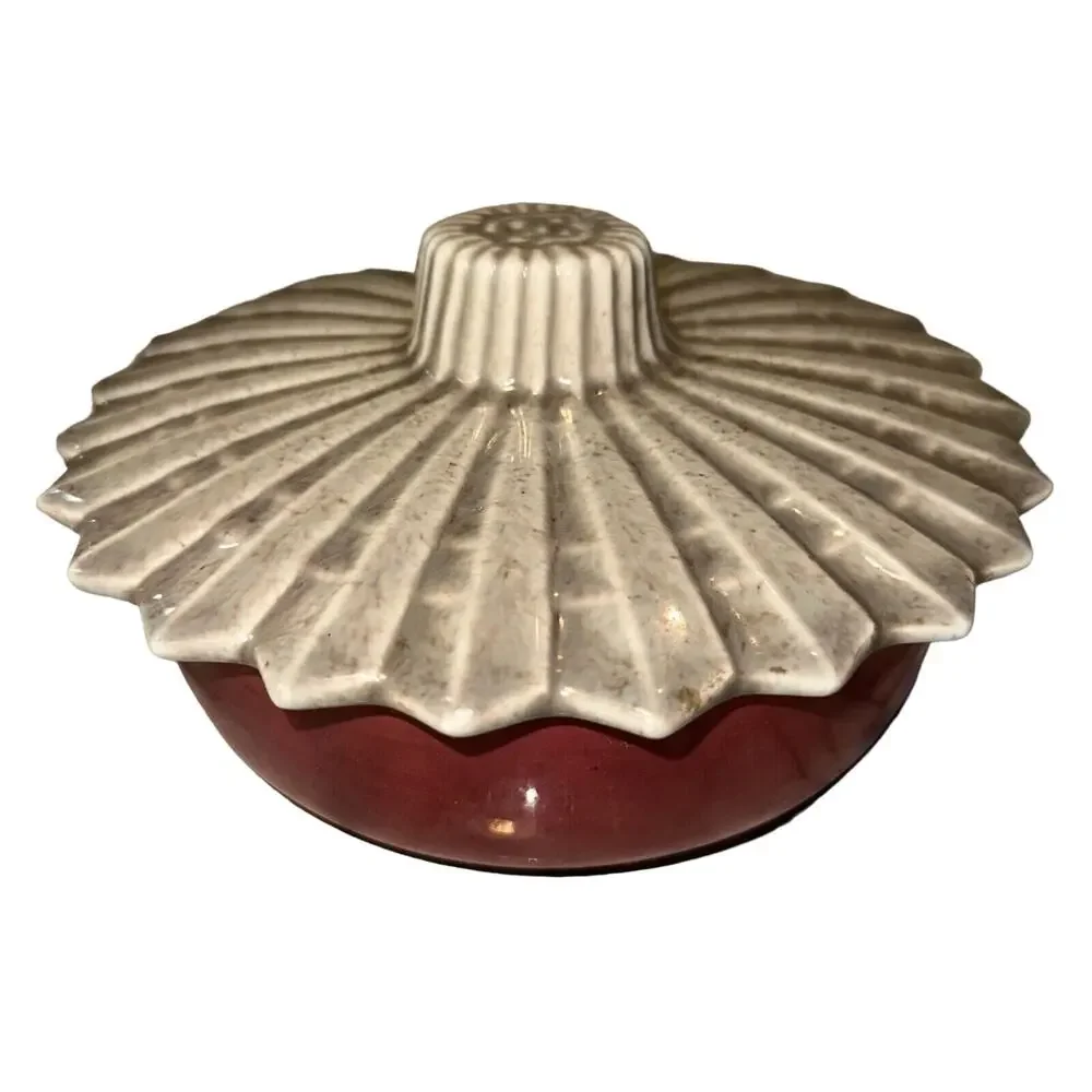 VINTAGE West Coast Pottery California 101 Lidded Bowl‎ Handmade Speckle Art Deco